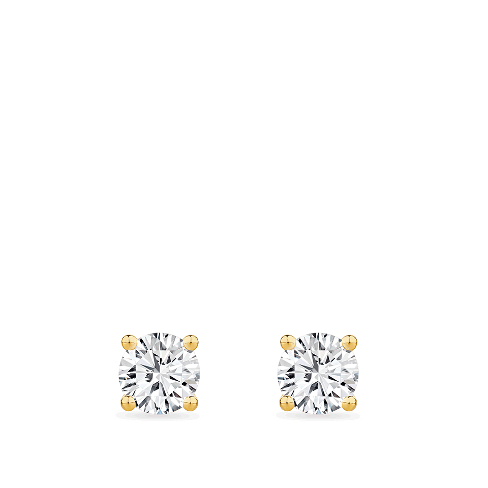 0.50 Carat Diamond Earrings in 18ct Yellow Gold