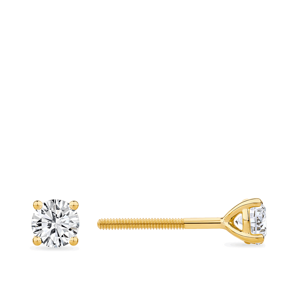 0.50 Carat Diamond Earrings in 18ct Yellow Gold