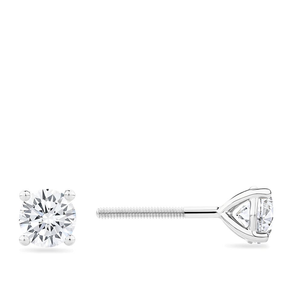 1.00 Carat Diamond Earrings in 18ct White Gold