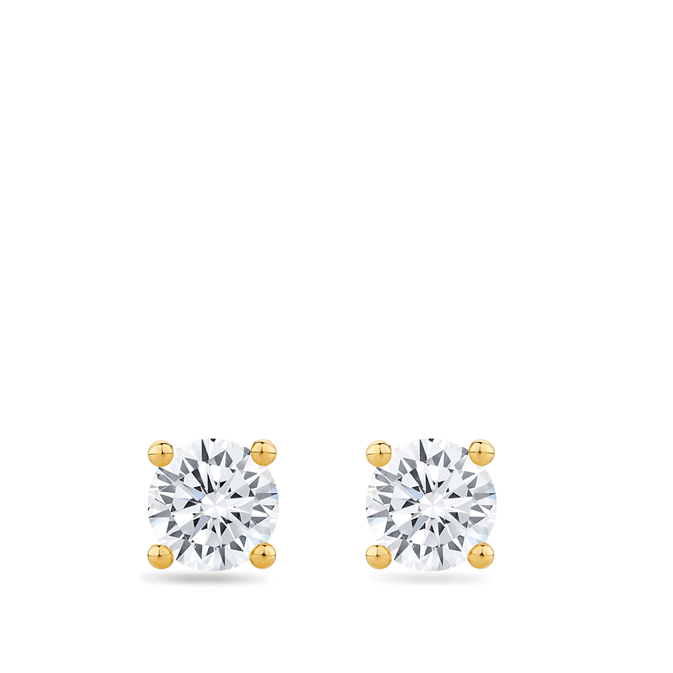 1.00 Carat Diamond Earrings in 18ct Yellow Gold