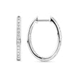 0.50 Carat Diamond Oval Huggie Earrings in 18ct White Gold