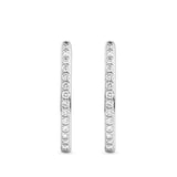 0.50 Carat Diamond Oval Huggie Earrings in 18ct White Gold