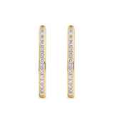 0.50 Carat Diamond Oval Huggie Earrings in 18ct Yellow Gold