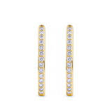 0.50 Carat Diamond Oval Huggie Earrings in 18ct Yellow Gold