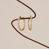 0.50 Carat Diamond Oval Huggie Earrings in 18ct Yellow Gold