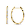 0.50 Carat Diamond Oval Huggie Earrings in 18ct Yellow Gold