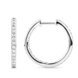 0.50 Carat Diamond Huggie Hoop Earrings in 18ct White Gold