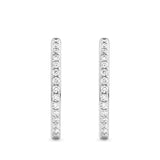 0.50 Carat Diamond Huggie Hoop Earrings in 18ct White Gold
