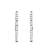 0.50 Carat Diamond Huggie Hoop Earrings in 18ct White Gold