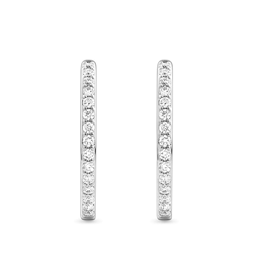 0.50 Carat Diamond Huggie Hoop Earrings in 18ct White Gold