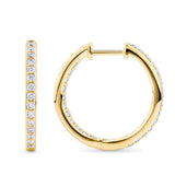 0.50 Carat Diamond Huggie Hoop Earrings in 18ct Yellow Gold
