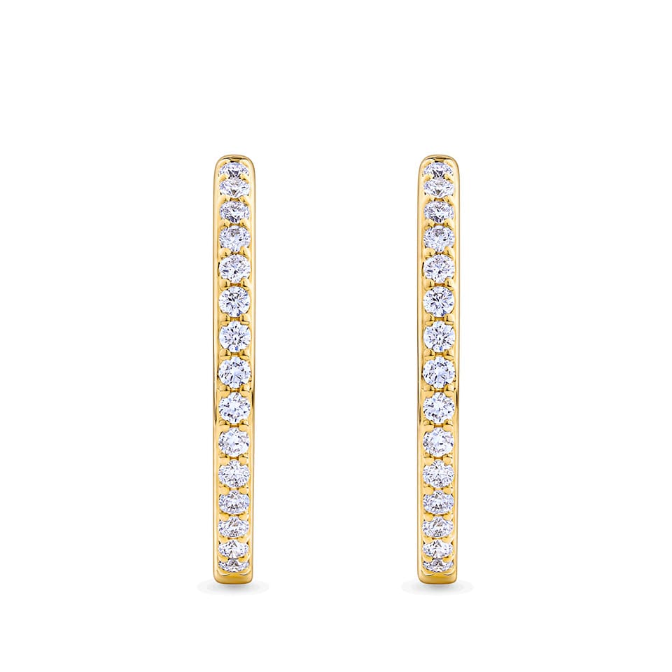 0.50 Carat Diamond Huggie Hoop Earrings in 18ct Yellow Gold