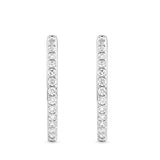 1.00 Carat Diamond Huggie Hoop Earrings in 18ct White Gold
