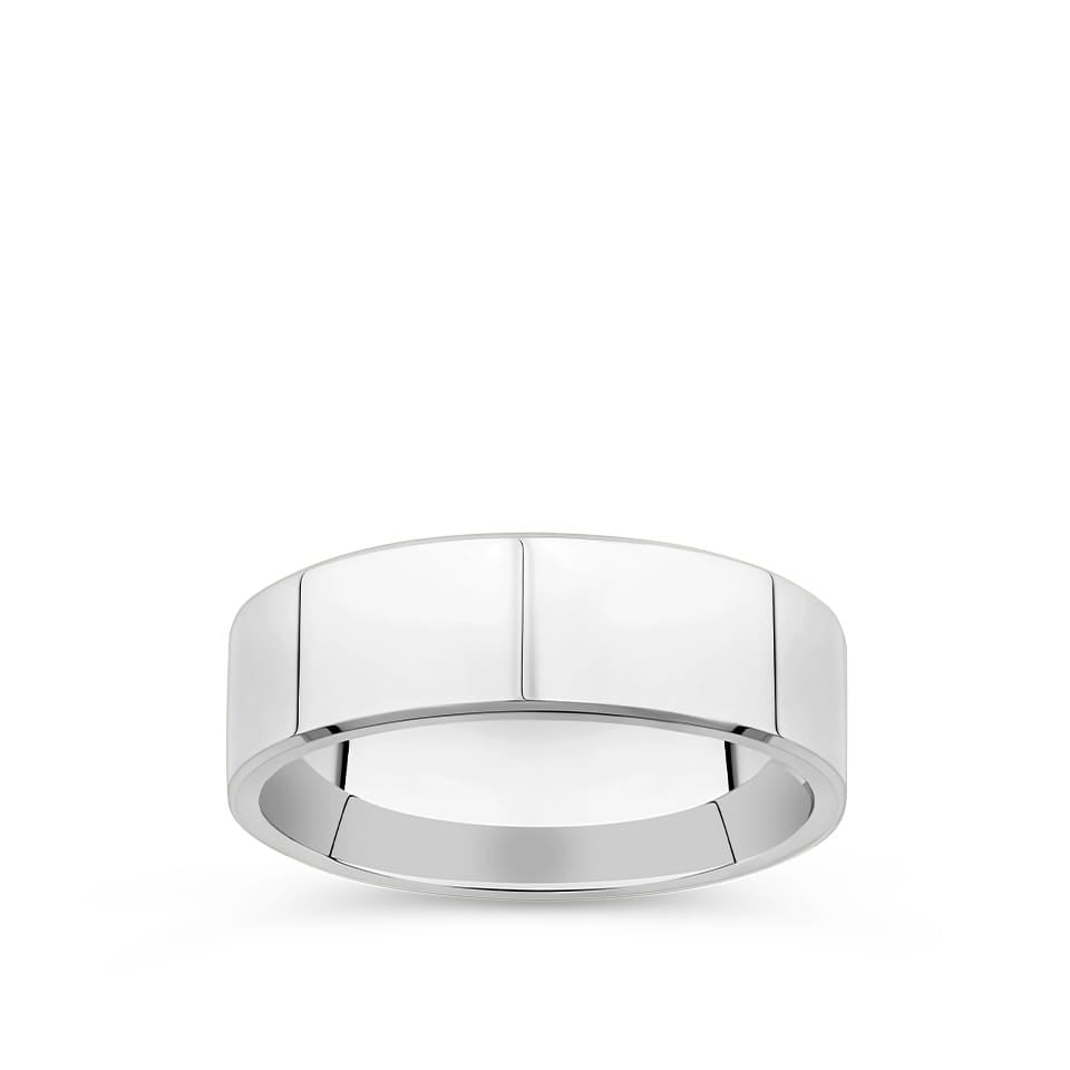 Flat Bevel Solid Wedding Band in 18ct White Gold – Hardy Brothers Jewellers