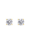 3.00 Carat TW Round Brilliant Cut Lab-Grown Diamond Stud Earrings in 18ct yellow gold from Hardy Brothers Jewellers, shown front-on as a pair.