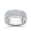 1.68 Carat Baguette and Round Brilliant Cut Diamond Ring in 18ct White Gold