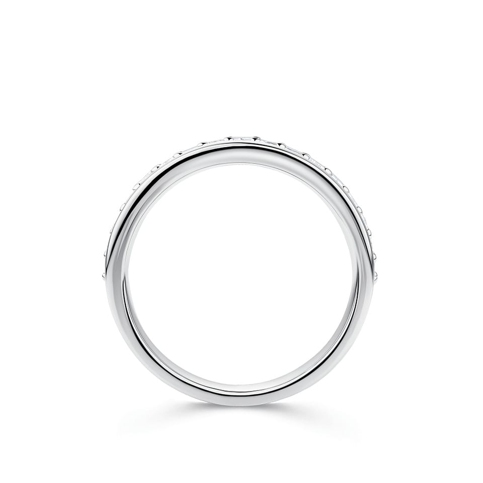 1.68 Carat Baguette and Round Brilliant Cut Diamond Ring in 18ct White Gold