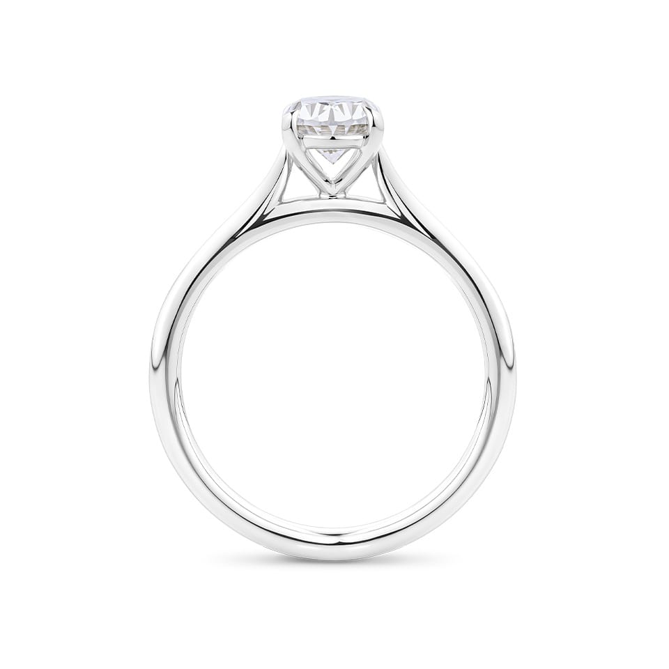 Oval Cut Diamond Engagement Ring in 18ct White Gold