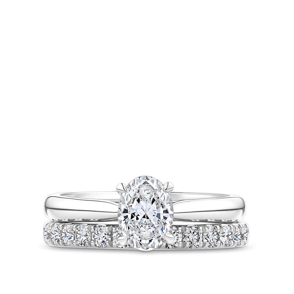0.50 Carat Diamond Pave Wedding Band in 18ct White Gold