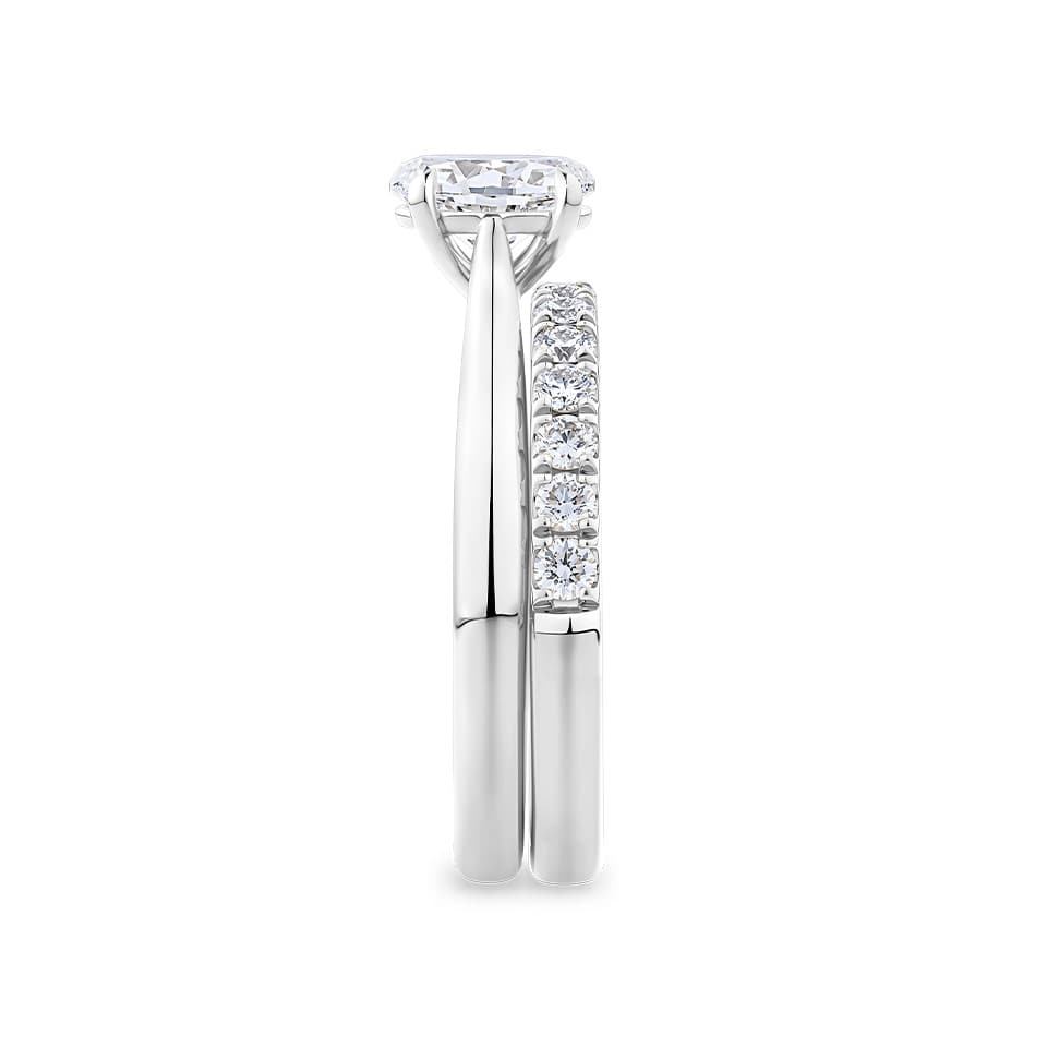 0.50 Carat Diamond Pave Wedding Band in 18ct White Gold