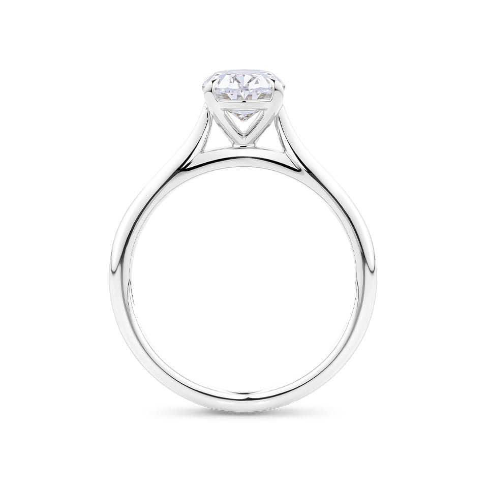 Oval Cut Diamond Engagement Ring in 18ct White Gold