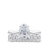 1.40 Carat Oval Cut Diamond Half Eternity Ring in 18ct White Gold