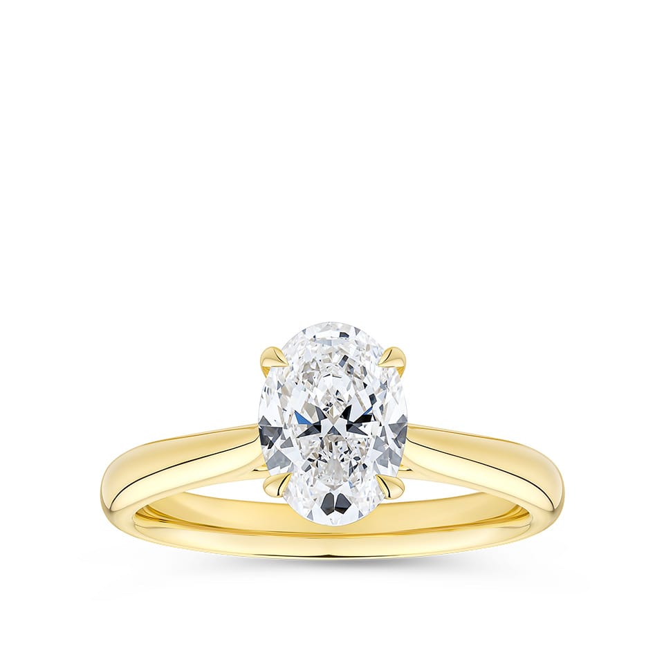 Oval Cut Diamond Engagement Ring in 18ct Yellow Gold