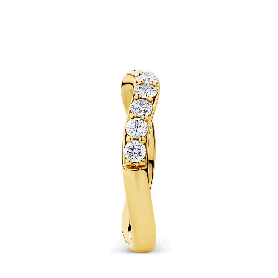 0.75 Carat Diamond Wave Ring in 18ct Yellow Gold
