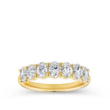 1.45 Carat Oval Cut Diamond Half Eternity Ring in 18ct Yellow Gold