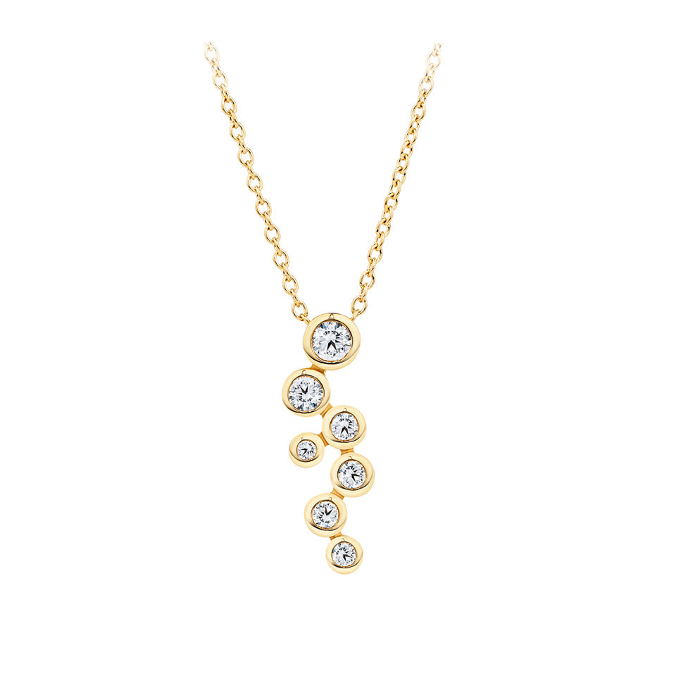 0.23 Carat Diamond Bezel Set Necklace in 18ct Yellow Gold