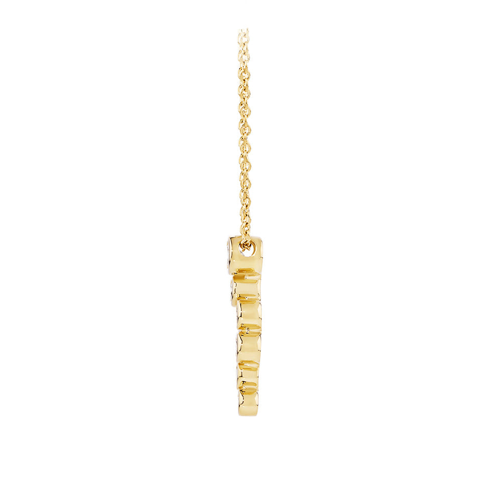 0.23 Carat Diamond Bezel Set Necklace in 18ct Yellow Gold