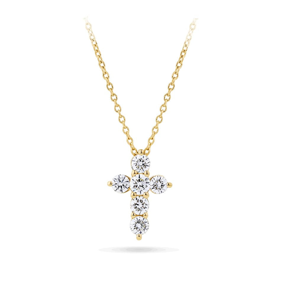 Diamond Cross Pendant in 18ct Yellow Gold