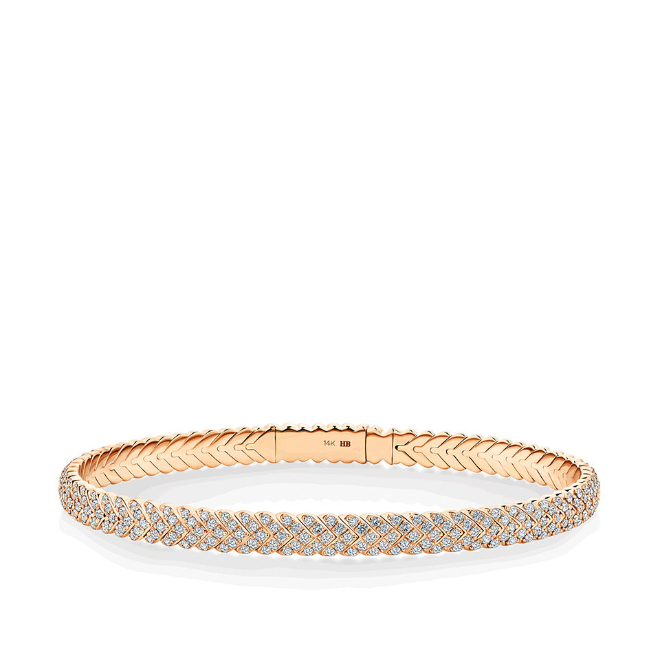 2.00 Carat Diamond Vera Flex Bangle in 14ct Rose Gold