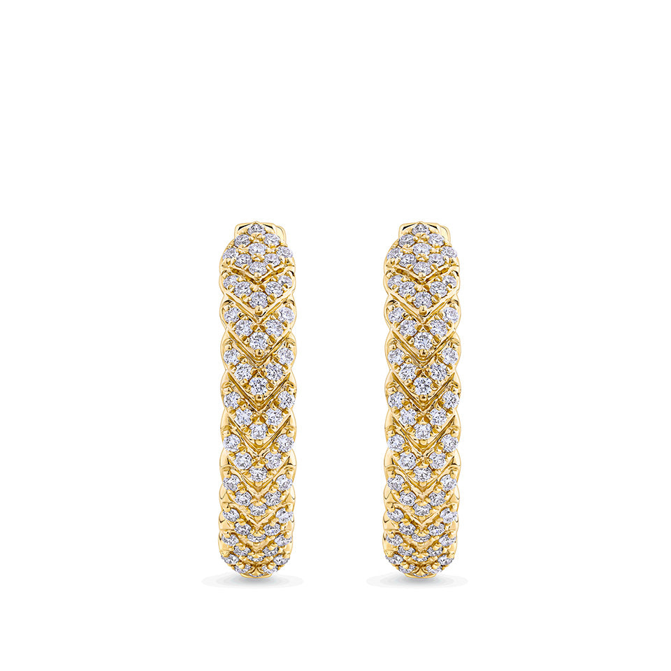 0.75 Carat Diamond Vera Huggie Earrings in 14ct Yellow Gold