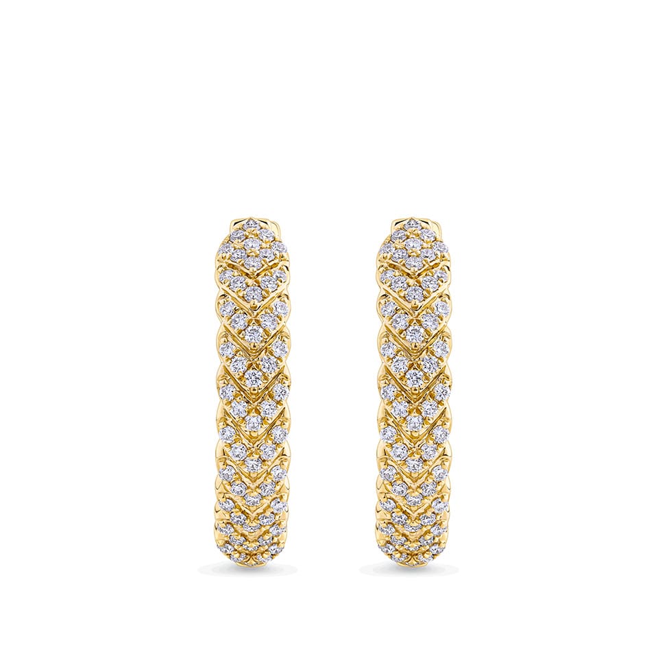 0.75 Carat Diamond Vera Huggie Earrings in 14ct Yellow Gold