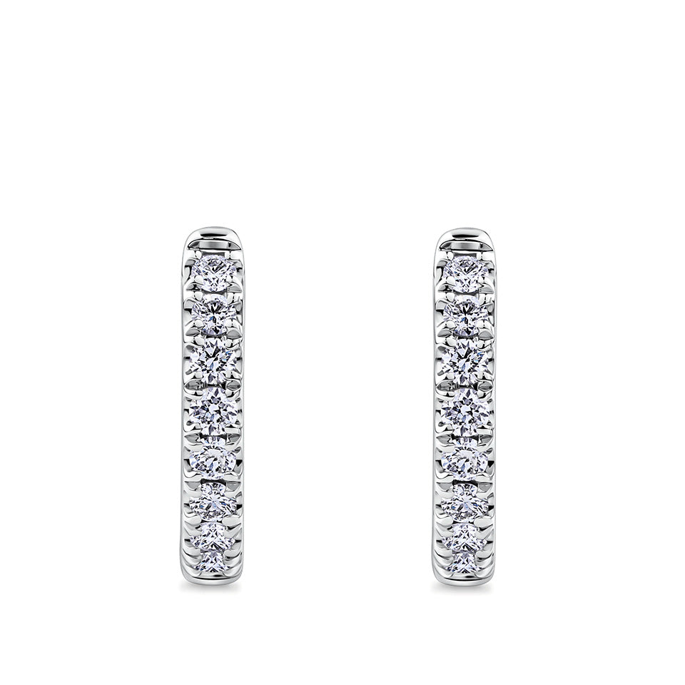 0.25 Carat Diamond Huggie Earrings in 18ct White Gold