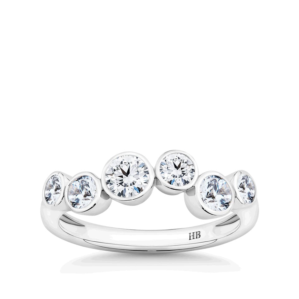 0.95 Carat Diamond Bezel Set Ring in 18ct White Gold