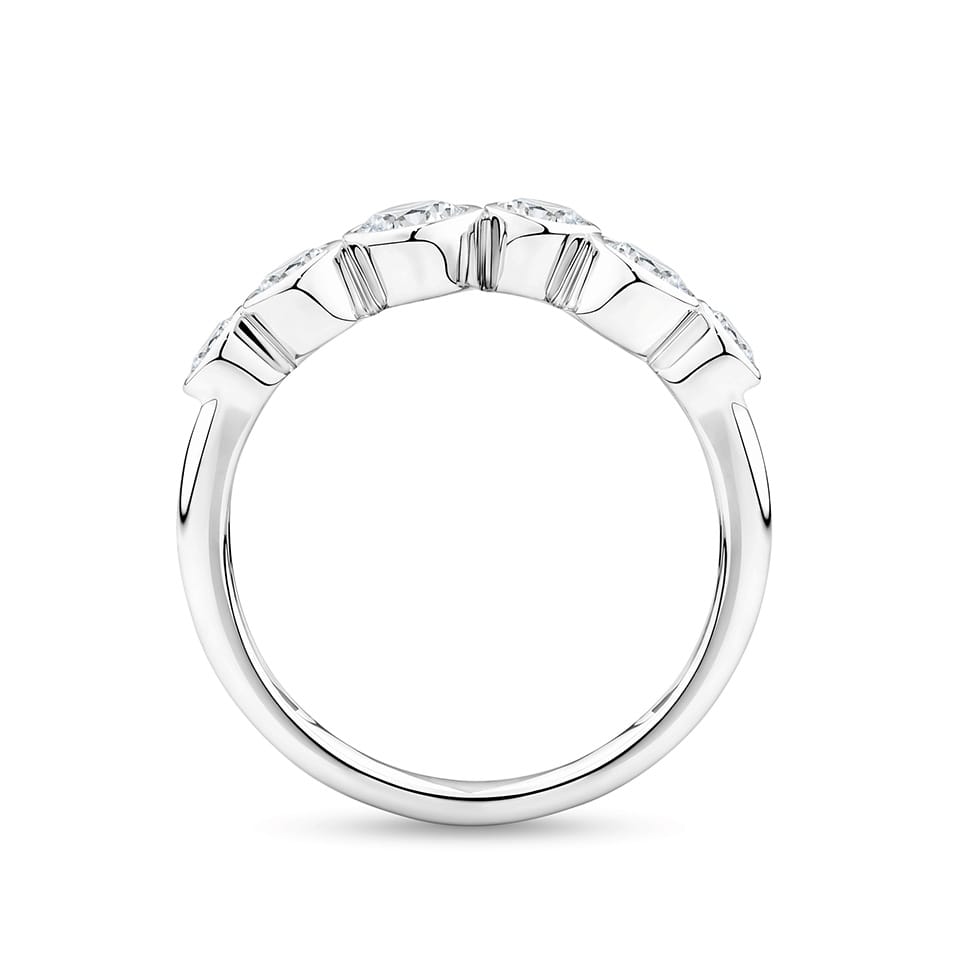 0.95 Carat Diamond Bezel Set Ring in 18ct White Gold