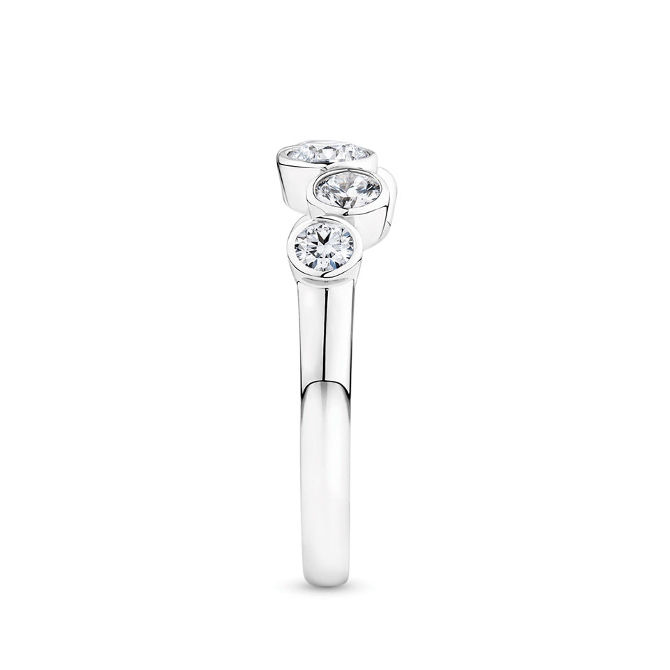 0.55 Carat Diamond Bezel Set Ring in 18ct White Gold