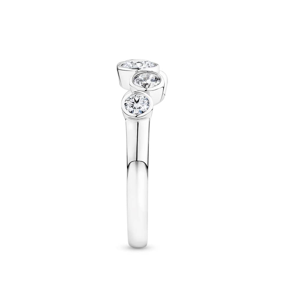 0.95 Carat Diamond Bezel Set Ring in 18ct White Gold