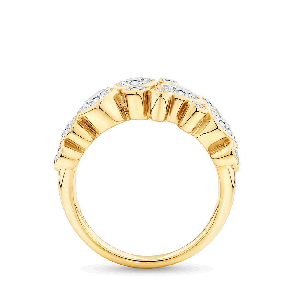 2.62 Carat Diamond Bezel Set Ring in 18ct Yellow Gold