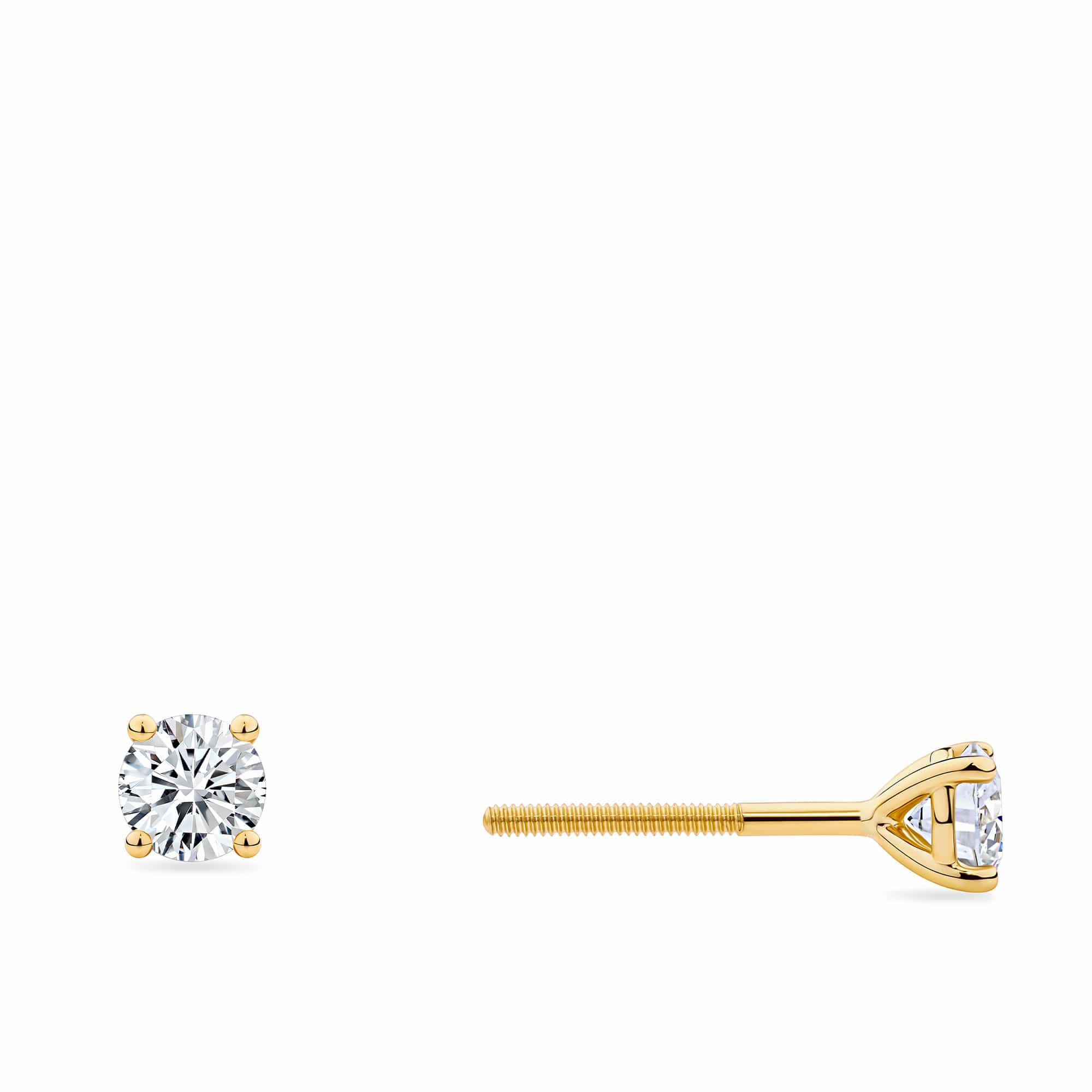 0.50 Carat Diamond Earrings in 18ct Yellow Gold