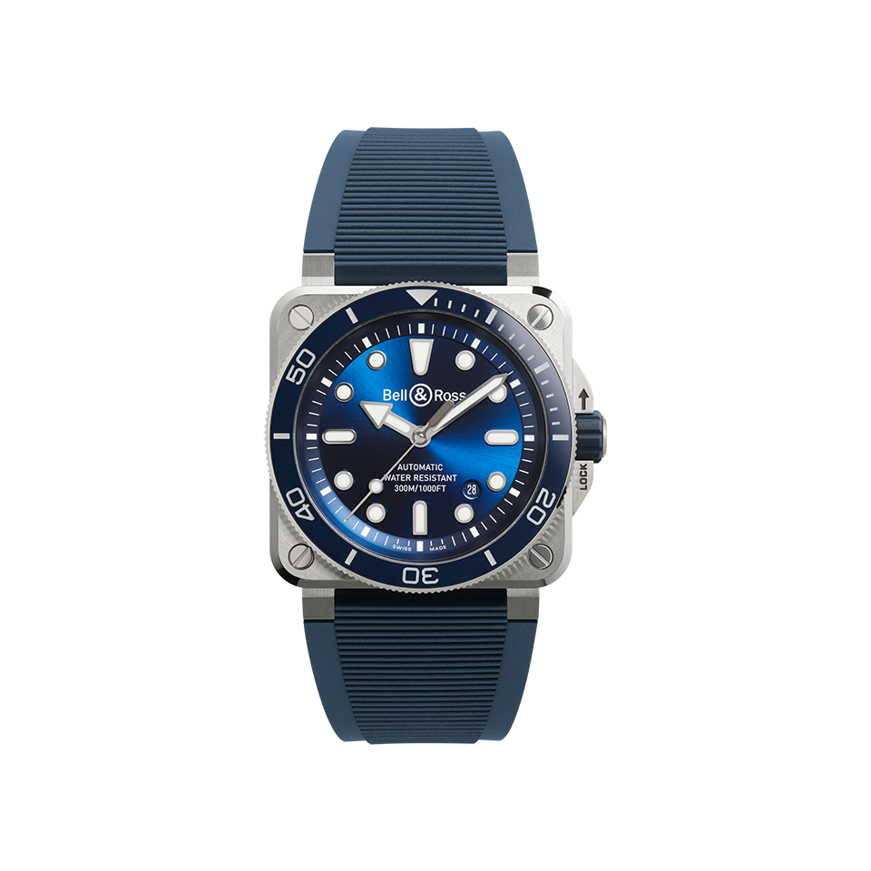 Bell & Ross BR-03 Automatic 42mm Watch BR03A-D-BLU-ST/SRB
