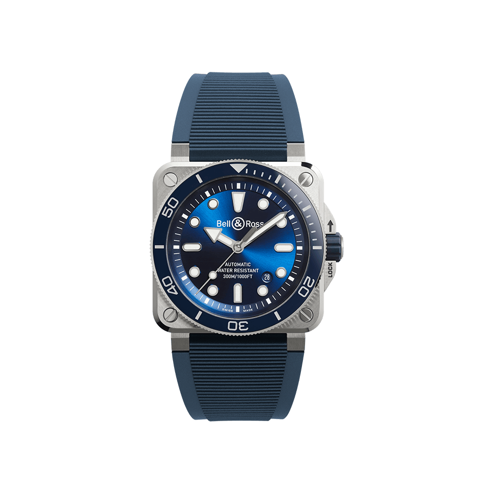 Bell & Ross BR-03 Automatic 42mm Watch BR03A-D-BLU-ST/SRB
