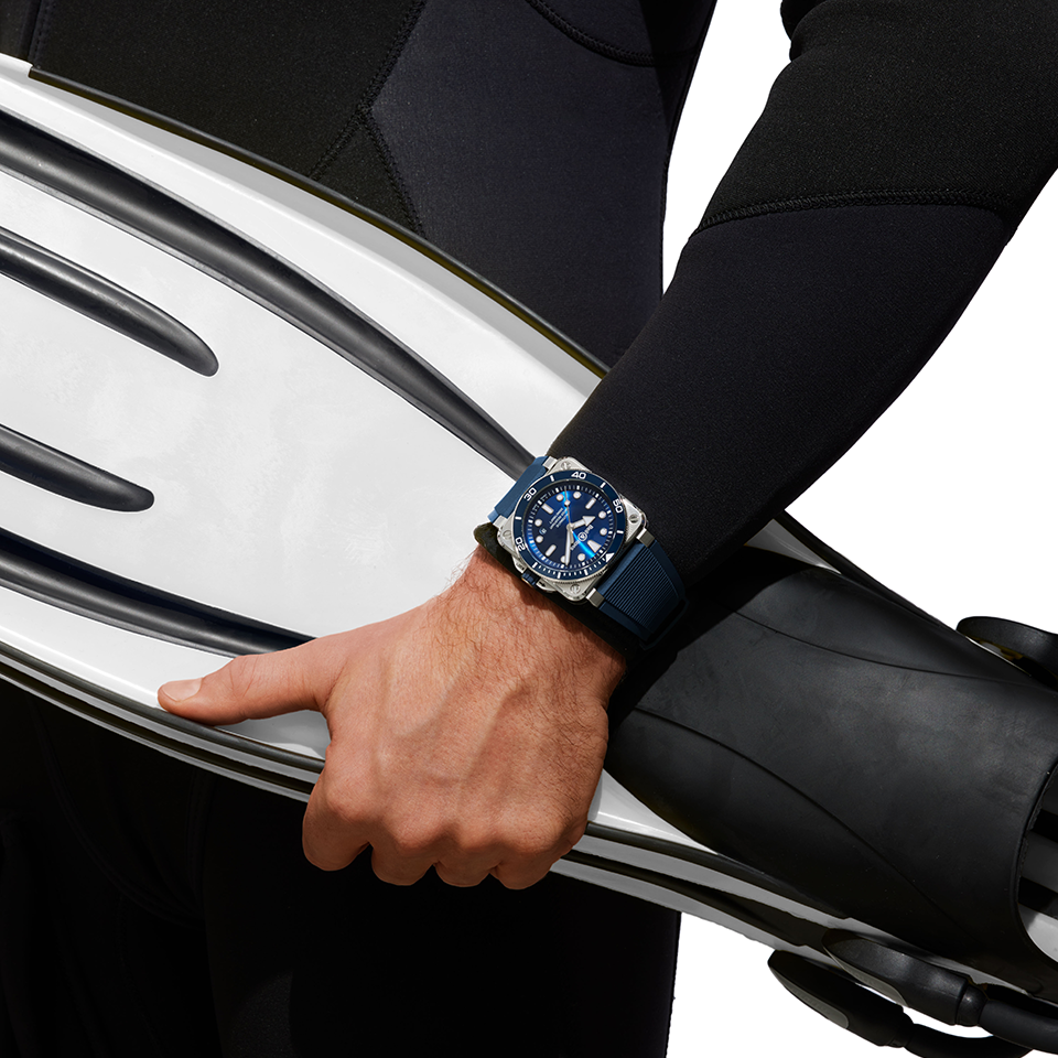 Bell & Ross BR-03 Automatic 42mm Watch BR03A-D-BLU-ST/SRB