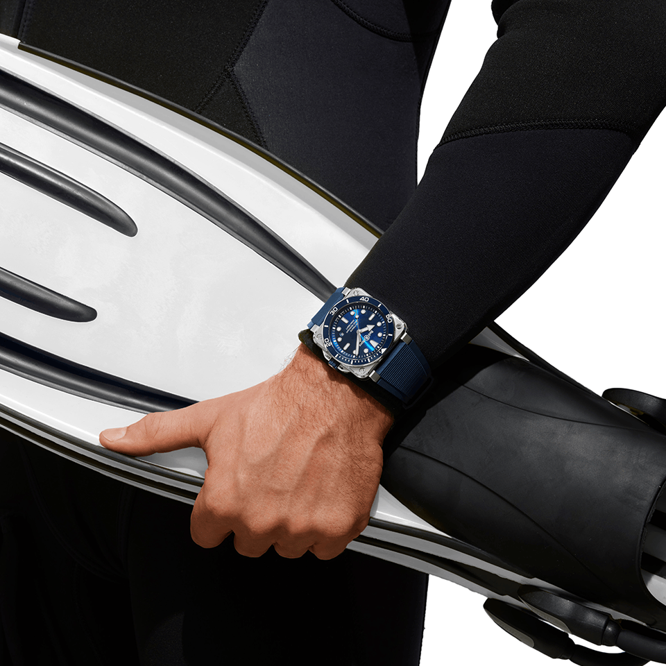Bell & Ross BR-03 Automatic 42mm Watch BR03A-D-BLU-ST/SRB