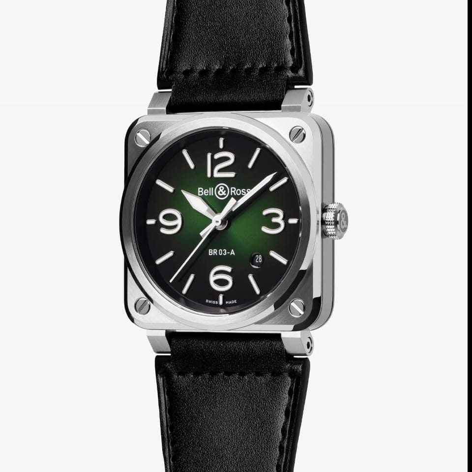 Bell & Ross BR-03 Steel Green Automatic 41mm Watch BR03A-GN-ST/SCA