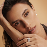 1.68 Carat Baguette and Round Brilliant Cut Diamond Ring in 18ct White Gold