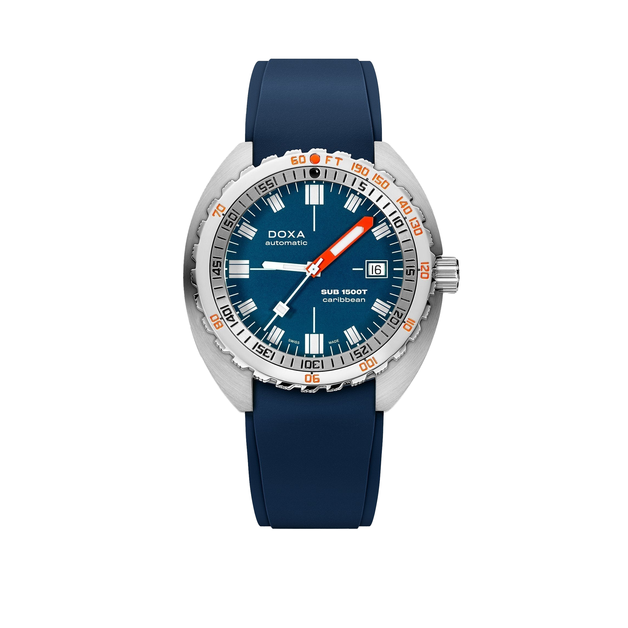 DOXA SUB 1500T Caribbean Stainless Steel Rubber Strap 883.10.201.32