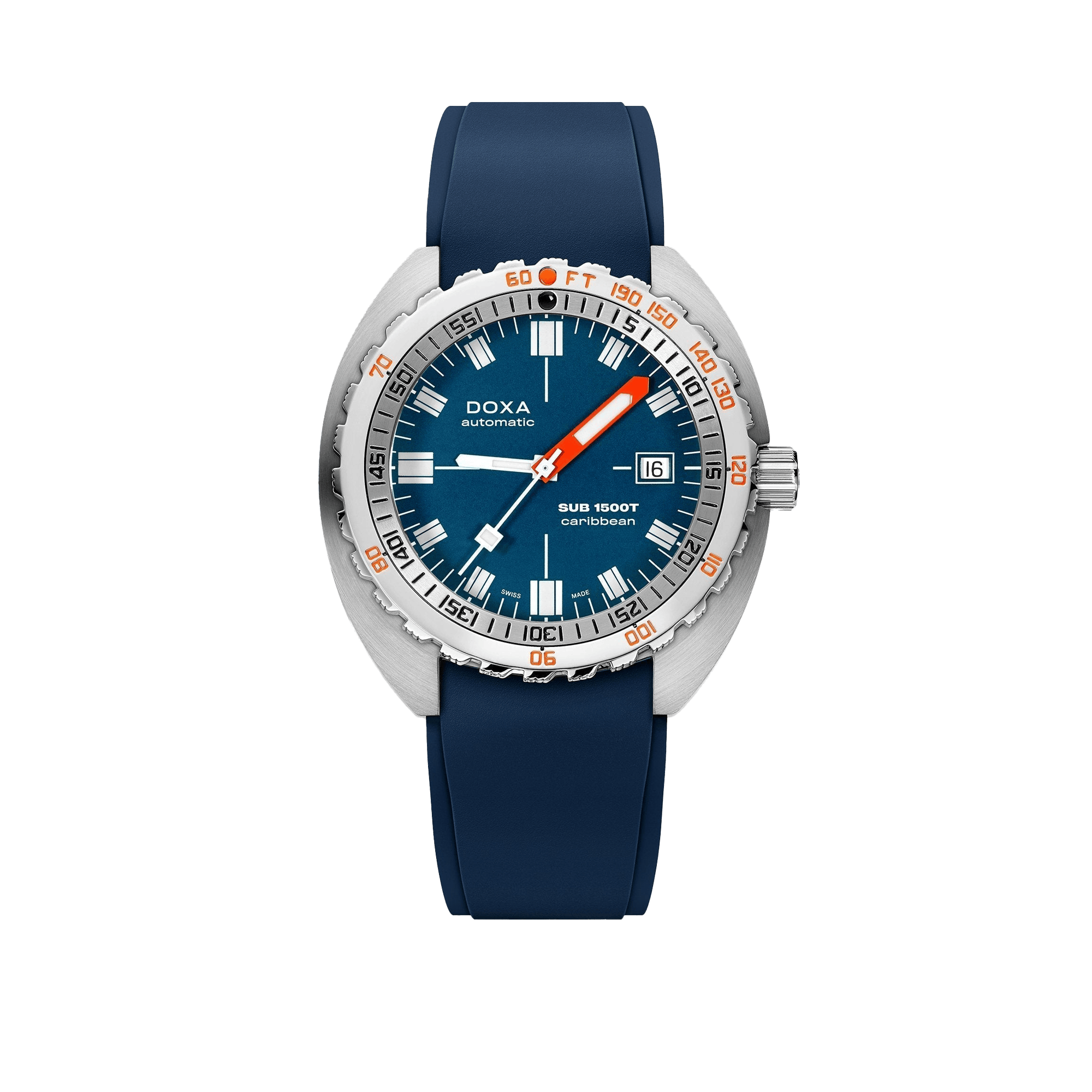 DOXA SUB 1500T Caribbean Stainless Steel Rubber Strap 883.10.201.32